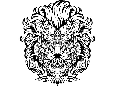 Mechanical Lion - B&W