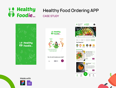 Healthy Food Ordering App app design app ui diet app figma food app food app case study food app ui food order app food ordering healthy food healthy food app online food ordering