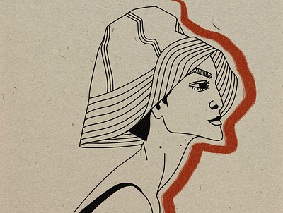 Woman in a panama hat art digital fashion graphic design illustration panama woman
