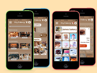 Big Bakery android app branding design designers figma google graphic design illustration iphone mobile ui ux uxcareer uxd uxdesign uxdesigner uxjob uxjobs