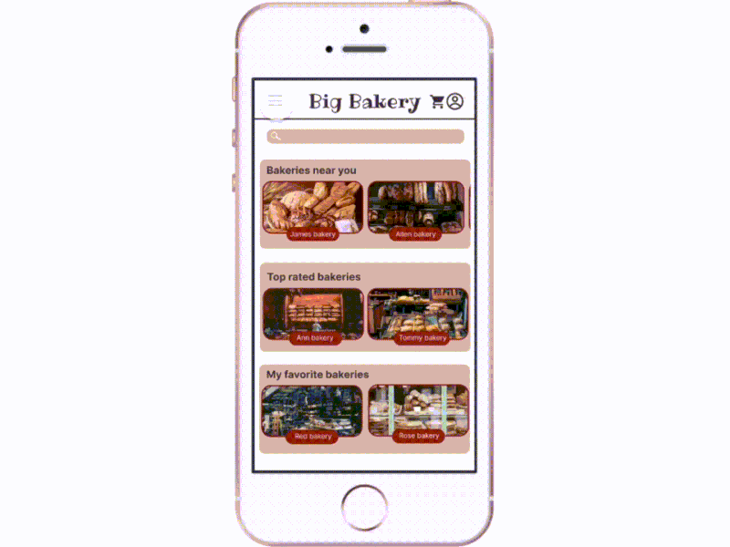 big bakery adobexd android app apps bake branding cakes design designs figma google graphic design illustration iphone logo ui uiux usa ux