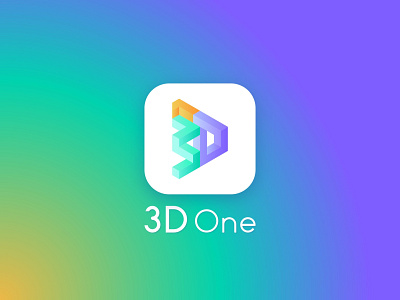 3D One illustration logo ppt