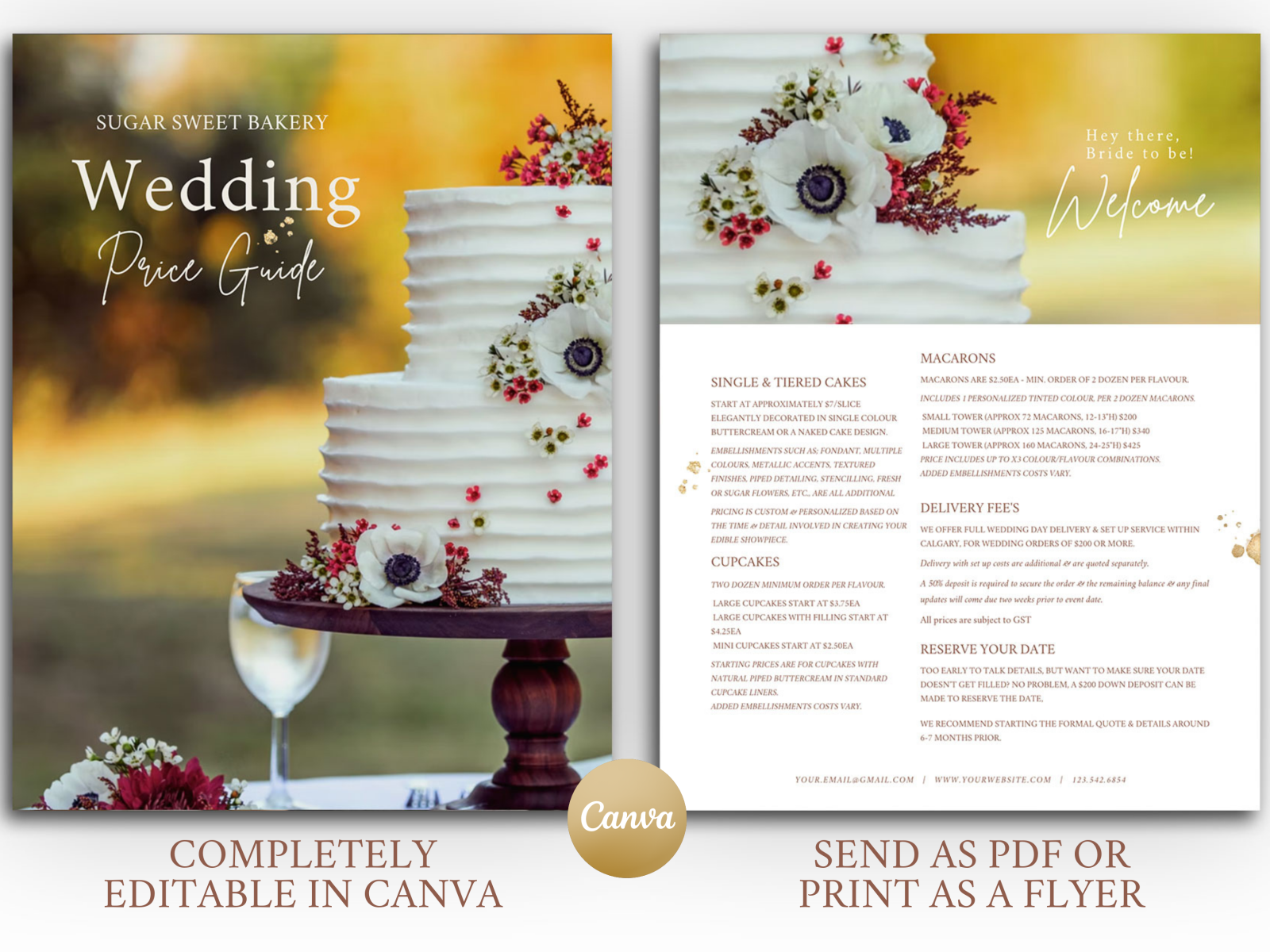 Wedding Baker Price List Client Guide by Shaelene on Dribbble