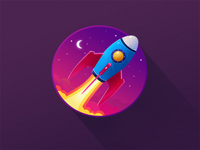 Pretty rocket icon ui