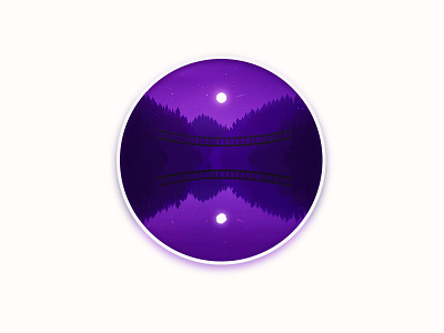 Night bridge icon illustration