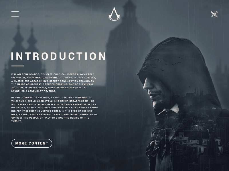 Assassin's Creed design game gif ui web