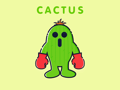 cactus cartoon color illustration ui