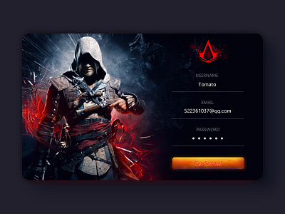 Assassin's Creed game landed page ui