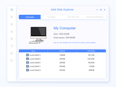 Iobit Disk Explorer color ui