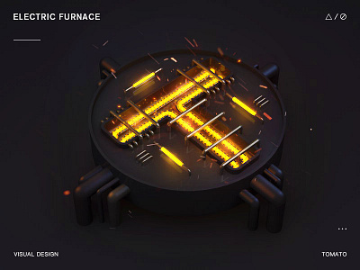 Electric furnace 3d design poster vision