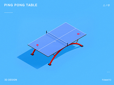 Ping pong table 3d building cartoon design