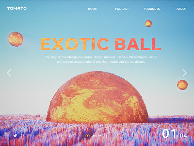 Exotic ball 3d illustration web