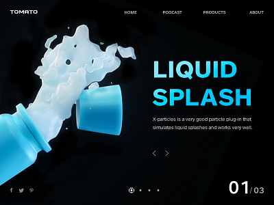 Liquid splash 3d illustration web