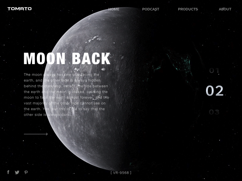 Moon back 3d design gif illustration typography ui web