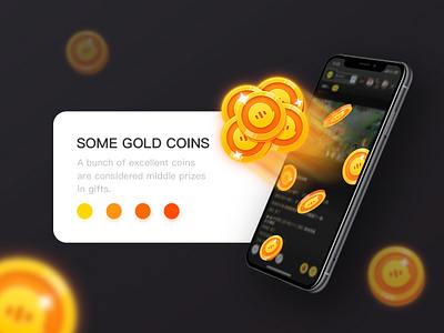 Some gold coins app color design game icon illustration logo ui