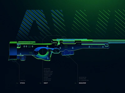 AWM - Battleground Weapons Collection - PUBG 3d 4k artwork awm blue dark digital art game gaming green gun neon photoshop poster pubg rifle shooter sniper wallpaper weapon