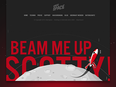 Asteroid Footer asteroid big footer red rocket scotty stars ui webdesign