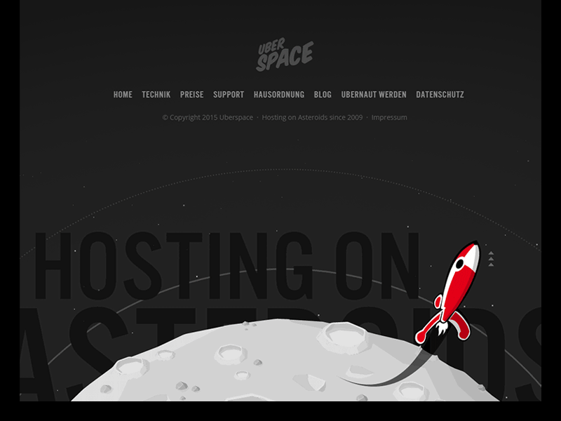 Beam me up, Scotty! animation asteroid dark footer hover red rocket space stars typography ui universe