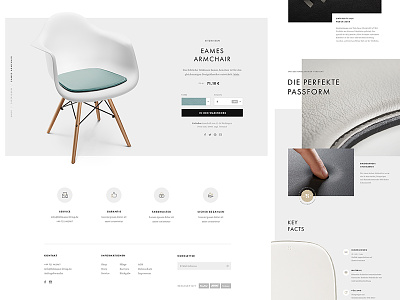E-Commerce Product Page chair clean customize eames ecommerce landing page nucleo product shop store ui