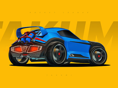 Rocket League - Takumi blue car game gaming racing roadster rocket league takumi wallpaper yellow