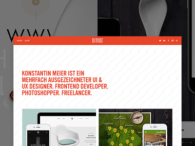 nitnat.de Relaunch behance freelancer frontend minimal orange portfolio profile projects ui ux work