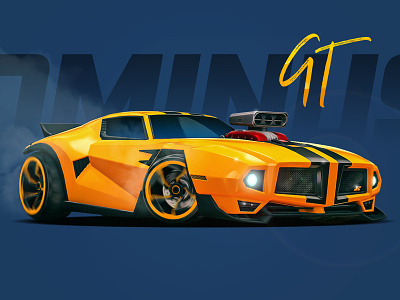 Dominus GT - Rocket League blue car dominus game gaming racing rocket league speed wallpaper wheels yellow