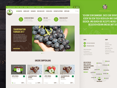 Organic Food Store - Home Page desktop ecommerce farming food green healthy homepage organic shop ui website
