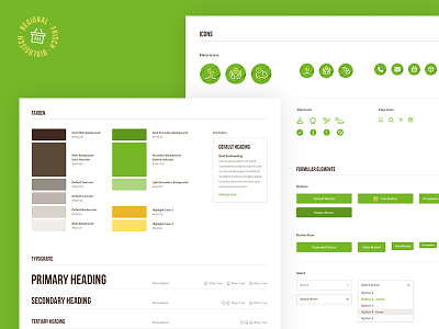 UI Styleguide colors ecommerce green icons organic pattern library shop styleguide ui ux webdesign