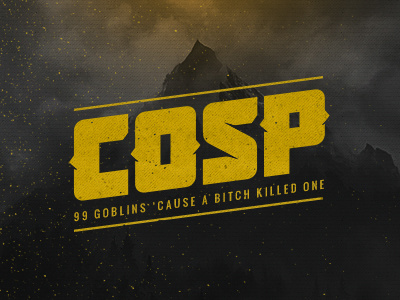COSP black cosp dark game grunge logo yellow