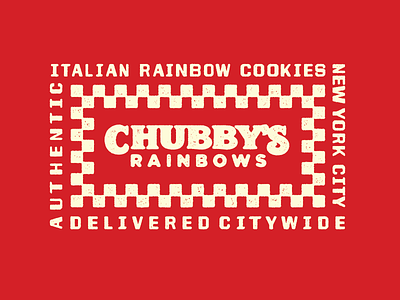 Chubby's badge branding cookies illustration italian mascot pizza script stamp texture
