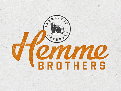 Hemme Brothers Creamery branding cheese logo script stamp