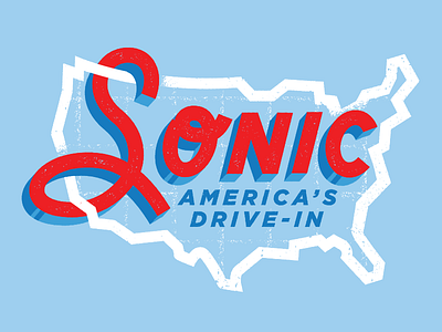 Sonic Drive-In Illustration drive in illustration restaurant shirt sonic type