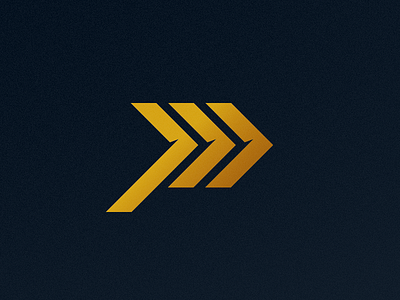 P arrows forward gold logo mark p