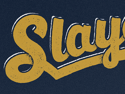 Slayers illustration kickball script sheep softball texture typography