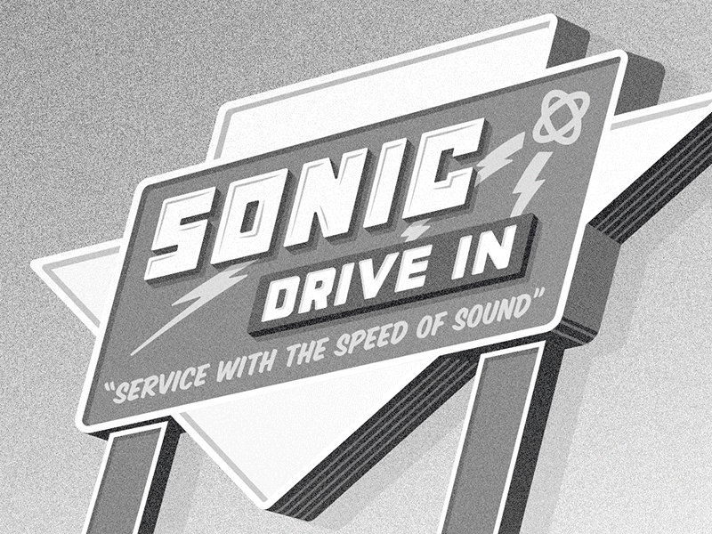 Marquee drive in marquee retro signage sonic texture typography vintage