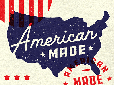 American Made america badge ddc stamp texture type usa