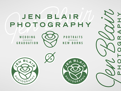 Jen Blair Photography Branding badge branding eye flower logo photographer script