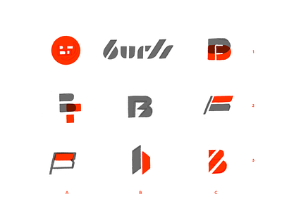 "Burli Fit" logo sketches concept logo sketches