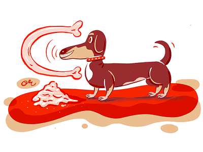 Dulce dog snack choices illustration
