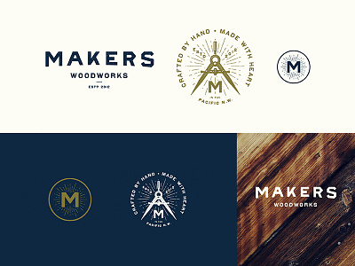 Makers Woodworks new branding branding logo makers wood