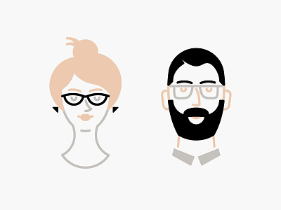 Picnic partner portraits bios eyeglasses faces icon design nerds portrait