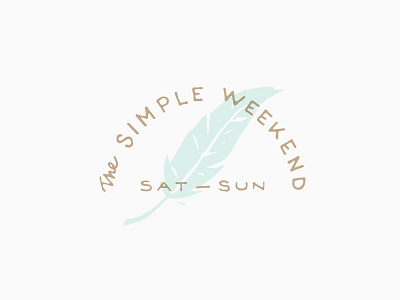 Simple Weekend Logo exploration feather handmade mint simple