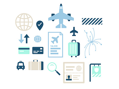 Travel Security Icons icons illustration work in progress