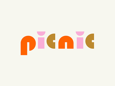 Picnic Geometric Type Colorful branding logo typography