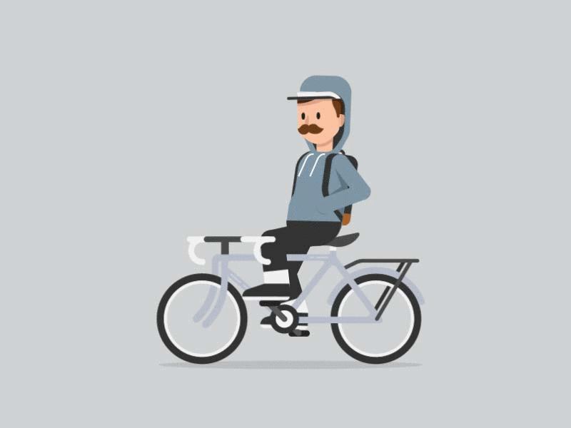 No Hands (gif) ae ai animation art bike character cyclist design flat illustrator motion rigging