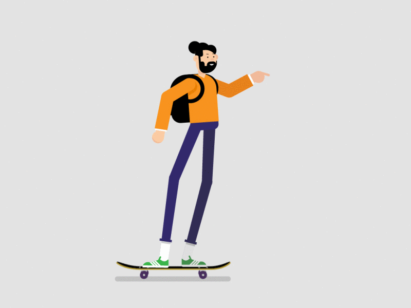skate (gif) ae ai animation art character design flat illustration illustrator motion rigging skate