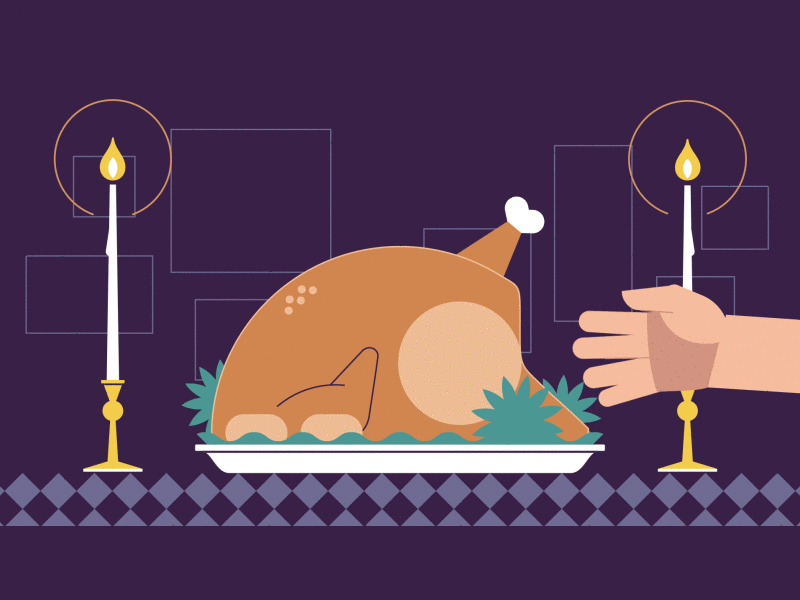 Thanksgiving Day 2d ae animation character chicken thaksgiving flat motion