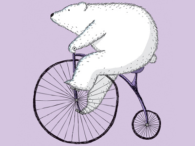 Bears Love Bikes! bears bikes character illustration pennyfarthing polar bear