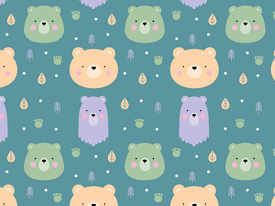 Bears pattern bears cute design illustration pattern