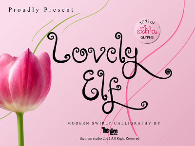 Lovely Elf - Swirly Font amazing font best handwriting font clean cool design display font elegant font feminine font font handwriting logo long tail font lovely font masterpiece modern typeface modern typography san serif simple swirly font typeface
